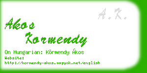 akos kormendy business card