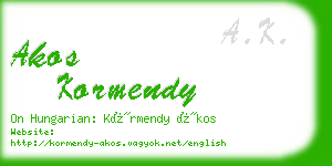 akos kormendy business card
